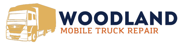 this image shows woodland mobile truck repair logo